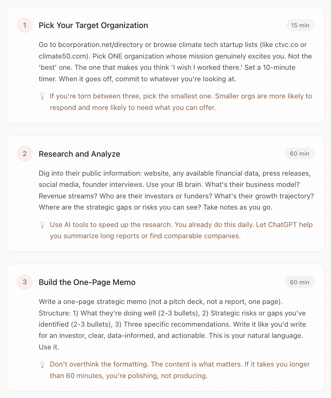 Step-by-step experiment exercises