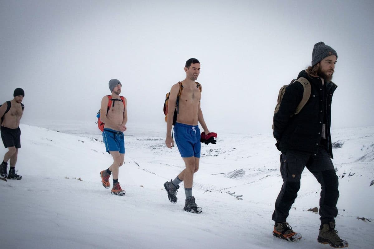 Jon on a winter adventure hike at a Wim Hof retreat in Iceland